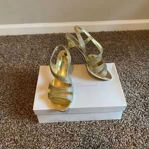 Lulu Townsend Gold Glitter Heels